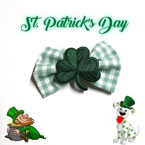 🐶 3 for $15 * Pablo St. Patrick's Cotton Snop On Patch Dog Bow Tie